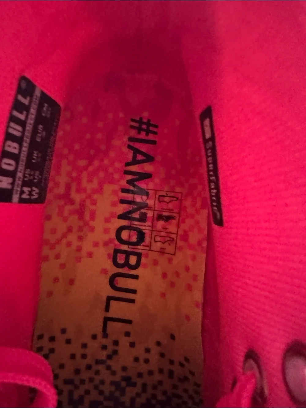 NWT NOBULL High Top Neon Pink Glitch Gym Workout Size: (W7) (M 5.5)